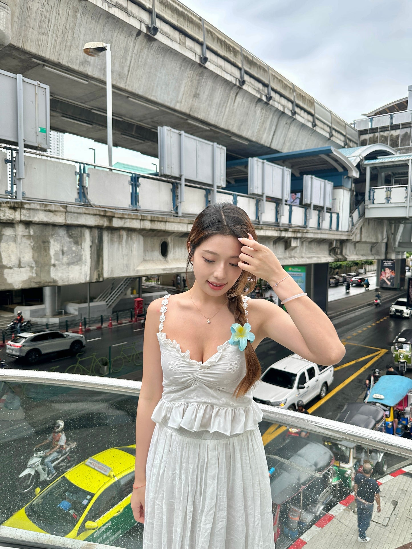 花花吊帶暗花背心