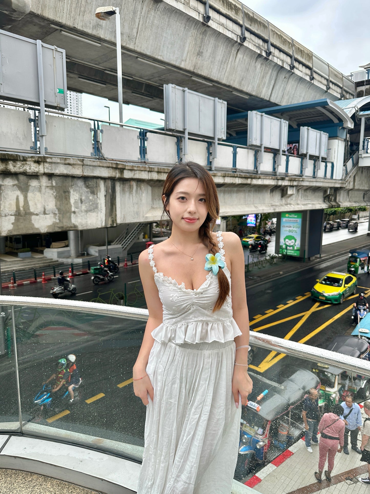 花花吊帶暗花背心