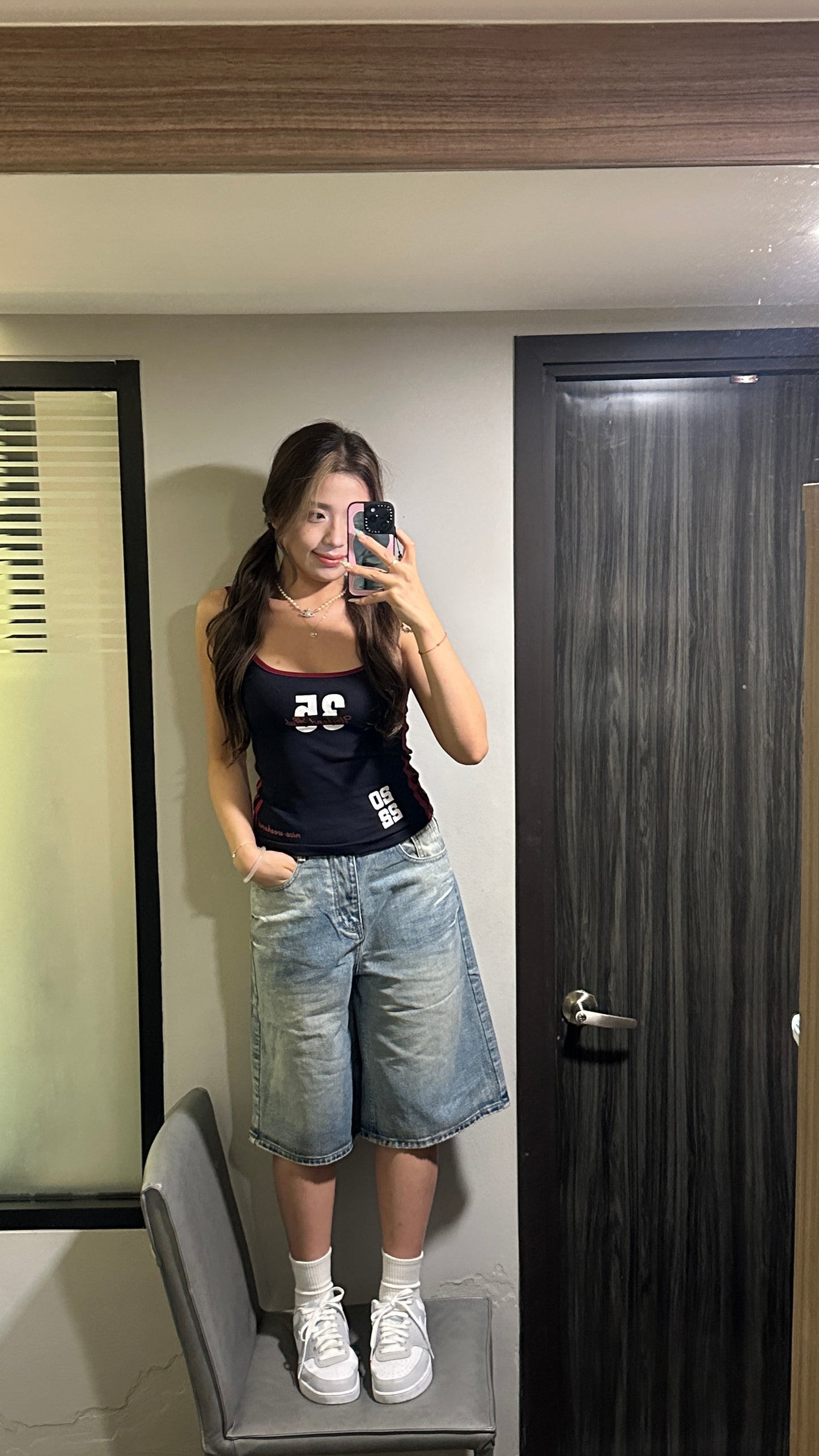 小眾復古美式7分闊腳褲