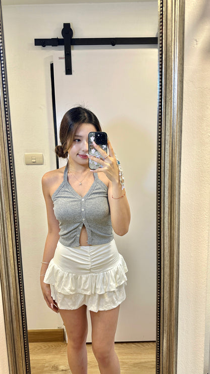 【加購價】開胸鈕扣掛頸上衣